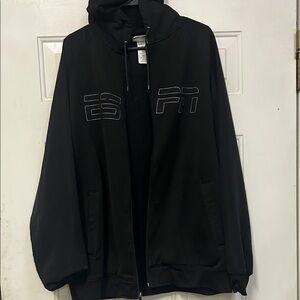 Black ESPN Hoodie Full Zip Men’s Size XL Heavy weight authentic with espn Tag